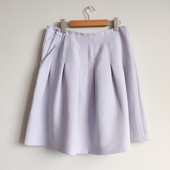 Club Monaco Light Blue Lined Pleated A-line Skater Nella Skirt sz. 10 - Picture 5 of 7